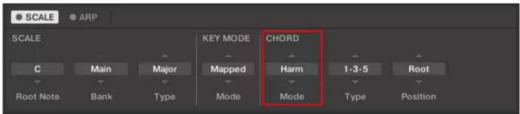 SCALE ARP SCALE C Main Major KEY MODE Mapped CHORD Harm 1-3-5 Root Root Note Bank Type Mode Mode Type Position