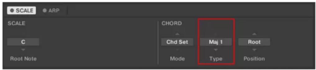 SCALE ARP SCALE C CHORD Chd Set Maj 1 Mode Type Root Position Root Note