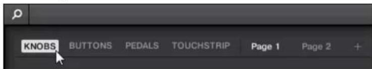 KNOBS BUTTONS PEDALS TOUCHSTRIP Page 1 Page 2 +