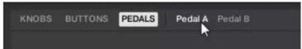 KNOBS BUTTONS PEDALS Pedal A Pedal B