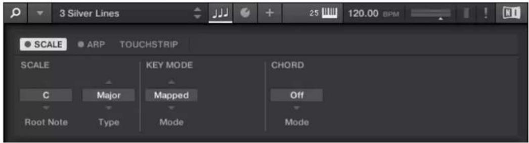 3 Silver Lines SCALE ARP TOUCHSTRIP SCALE KEY MODE CHORD C Major Mapped Off Root Note Type Mode Mode