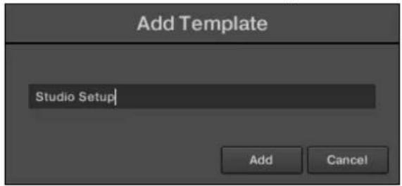 Add Template Studio Setup Add Cancel