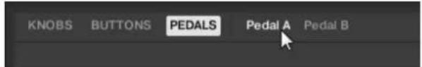 KNOBS BUTTONS PEDALS Pedal A Pedal B