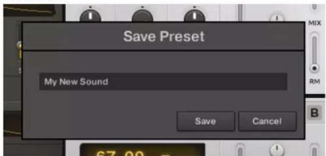 Save Preset My New Sound Save Cancel