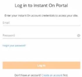 Aruba Instant On AP22 - Log in to Instant On Portal - 1