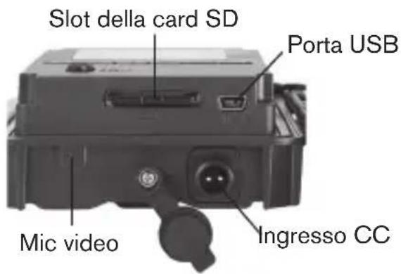 Slot della card SD Porta USB Mic video Ingresso CC