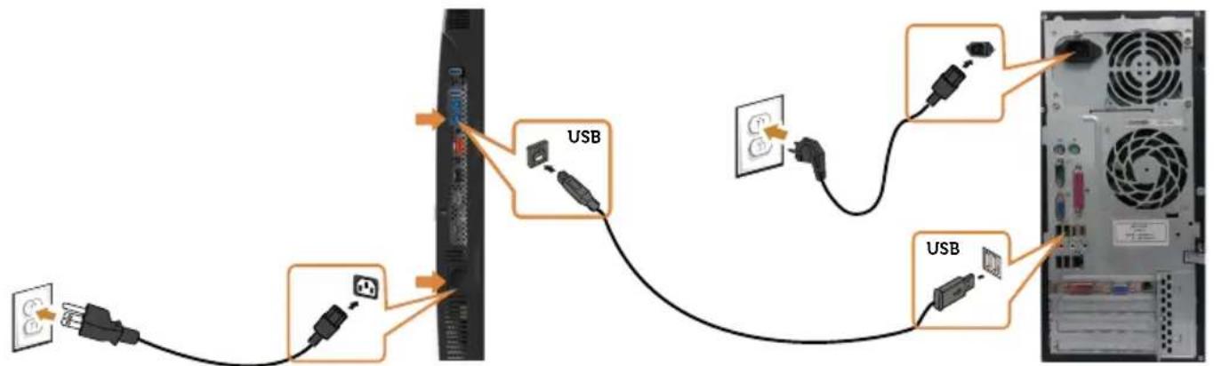 DELL UP3017 - b. Connect two computers: - 2