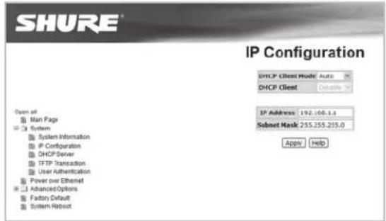 SHURE AXT620 - IP Configuration - 1