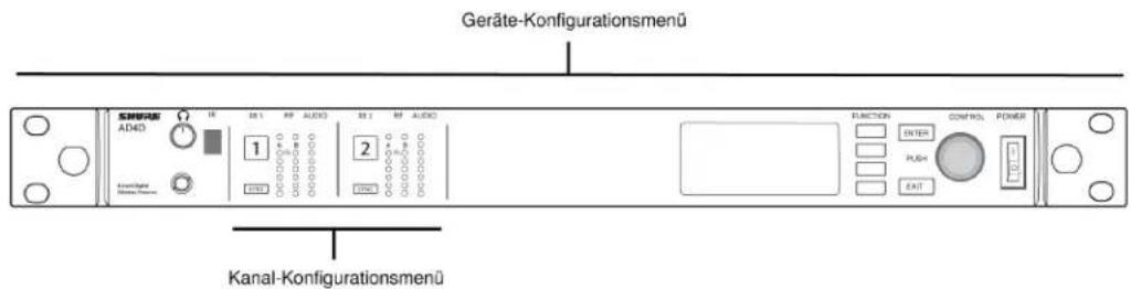 SHURE AD4D - Menüs und Konfiguration - 1
