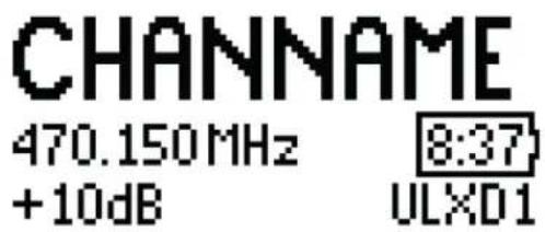 CHANNAME 470.150MHz 8:37 +10dB ULXD1