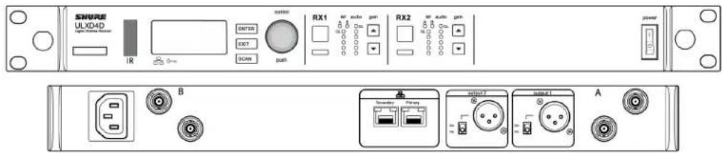 SHURE ULXD4D - Zwei- und Vierkanal-Empfängermodelle - 1