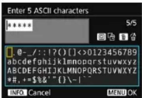 .@-_/:!?()[]<>0123456789 abcdefghijklmnopqrstuvwxyz ABCDEFGHIJKLMNOPQRSTUVWXYZ *#, +=$%&"{}\-|^_ INFO. Cancel MENU OK