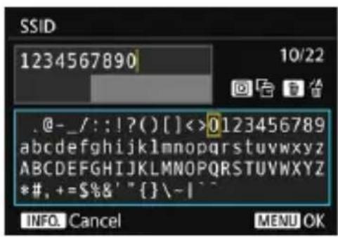 .@-_/::!?()[]<>0123456789 abcdefghijklmnopqrstuvwxyz ABCDEFGHIJKLMNOPQRSTUVWXYZ *#, +=$%&'{}\~|^' INFO. Cancel MENU OK