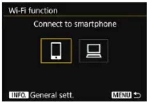 Wi-Fi function Connect to smartphone INFO. General sett. MENU
