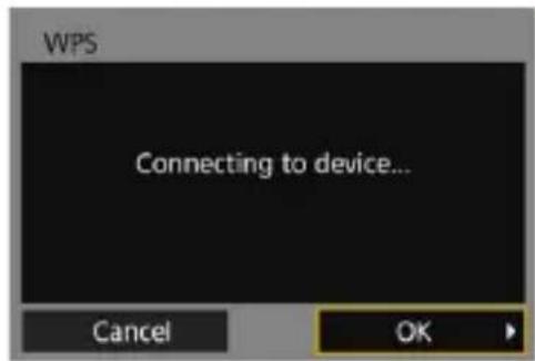 WPS Connecting to device... Cancel OK