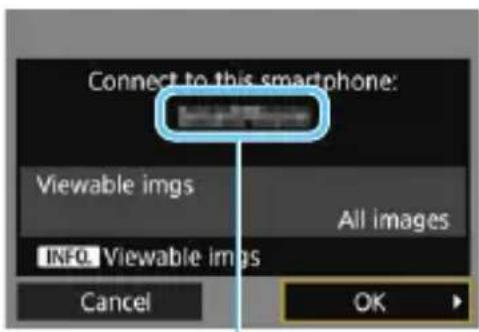 Connect to this smartphone: Viewable imgs All images INFO. Viewable imgs Cancel OK
