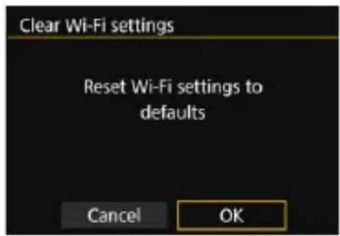Clear Wi-Fi settings Reset Wi-Fi settings to defaults Cancel OK