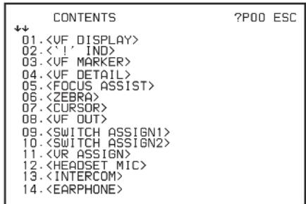 CONTENTS ?P00 ESC ↓↓ 01. 02. <|‘!’ IND> 03. 04. 05. 06. 07. 08. 09. 10. 11. 12. 13. 14.