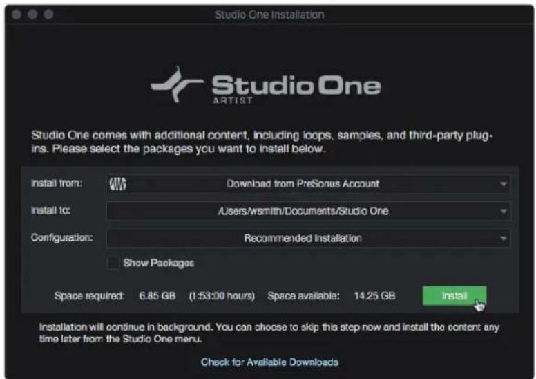 PRESONUS ioStation 24c - Installation der Bundle-Inhalte für Studio One Artist - 1