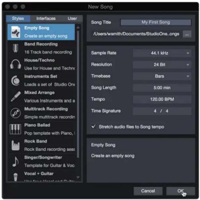 PRESONUS ioStation 24c - Anlage eines neuen Songs - 2
