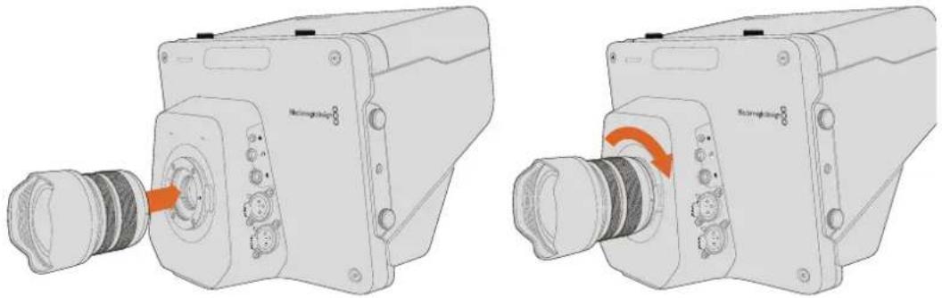 Blackmagic Design Studio Camera HD 2 - Installare un obiettivo - 1