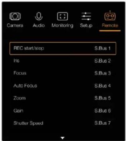 Blackmagic Design Studio Camera HD 2 - Impostazioni di controllo remoto - 1