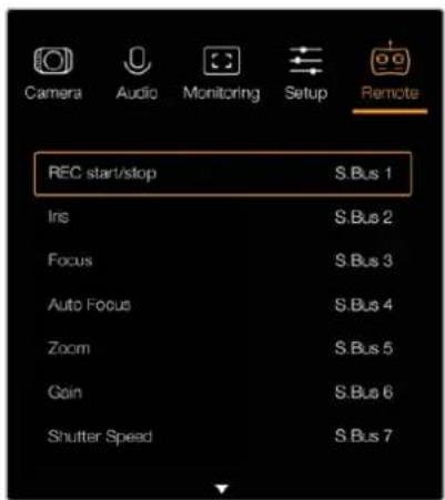 Blackmagic Design Studio Camera HD 2 - Remote-Einstellungen - 1