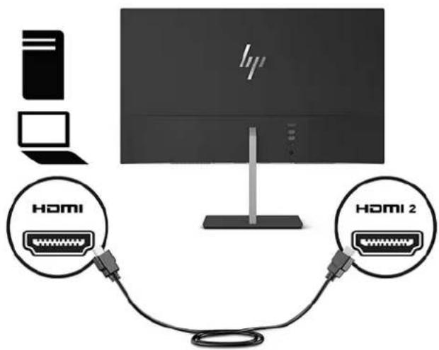 HP EliteDisplay S270n - Connecting the cables - 6