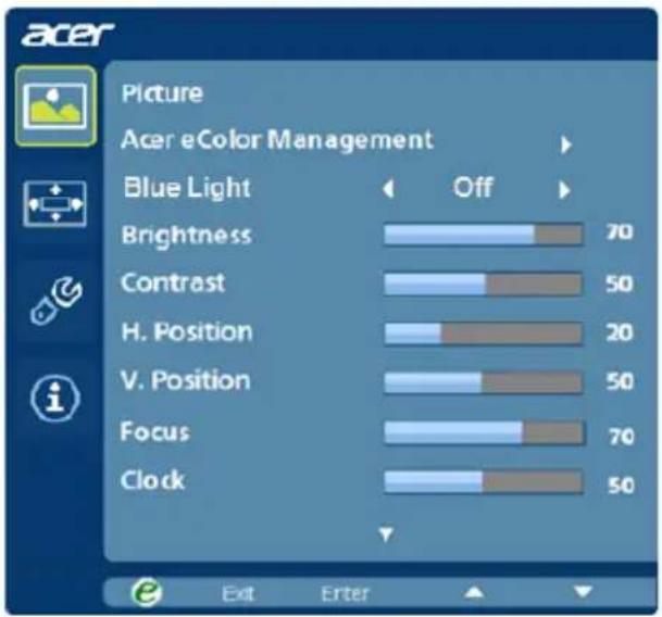 ACER B246WL - Picture Menu - 1