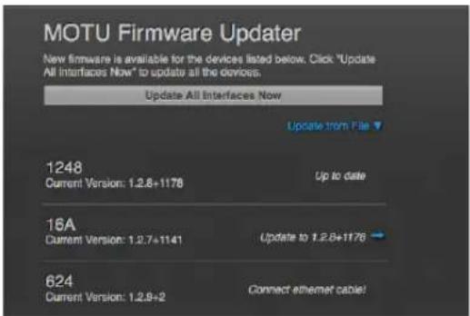 MOTU 828es - Updating multiple interfaces on a network - 3