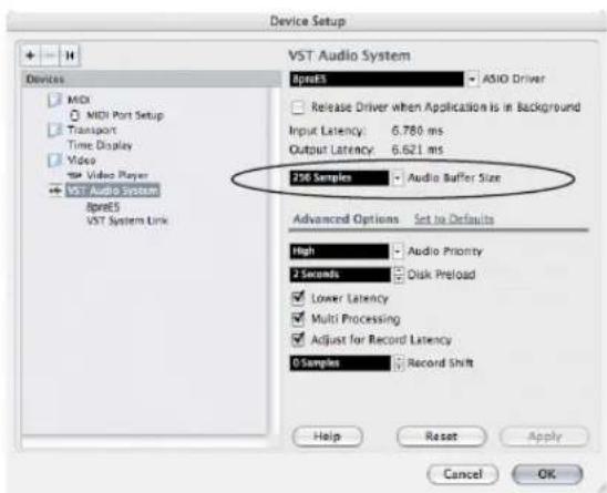 MOTU 8pre-es - Adjusting buffer size on macOS - 2