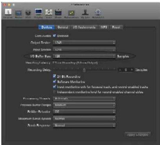 MOTU LP32 - Adjusting buffer size on Mac OS X - 3