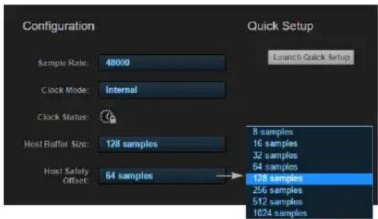 MOTU 624 - Host Buffer Size - 1