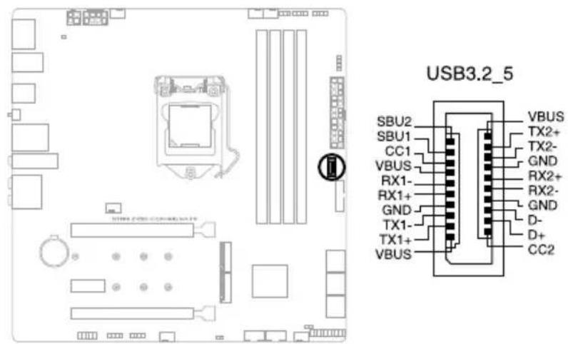 ASUS ROG Strix Z490-G - USB 3.2 Gen 2 Front Panel connector - 1