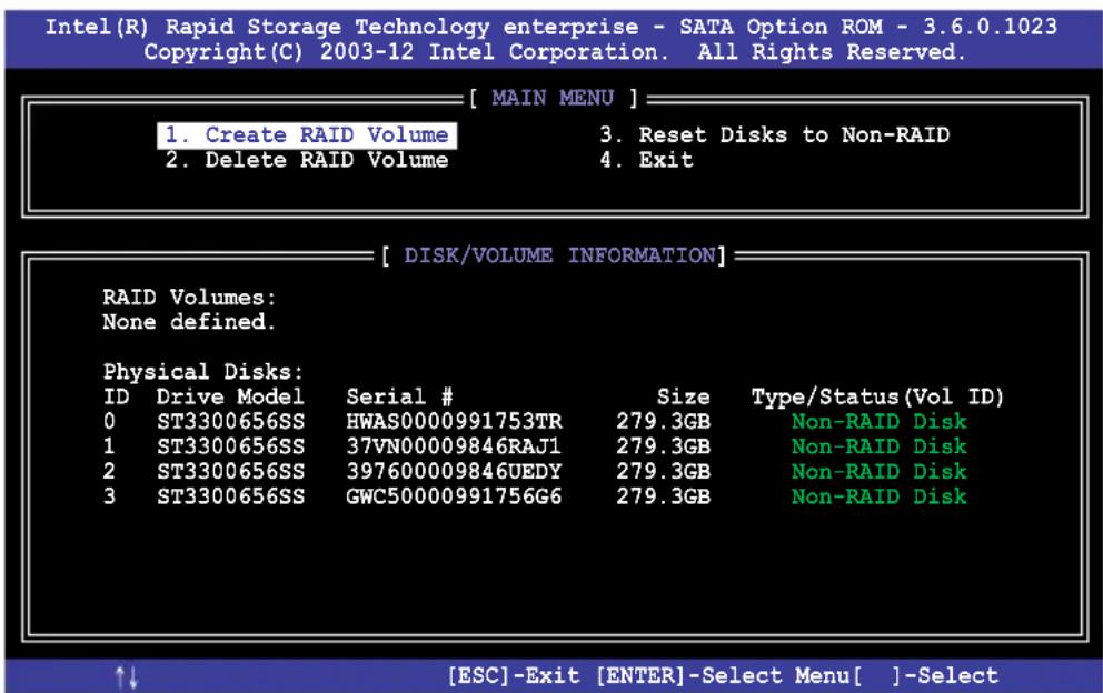 ASUS Z11PA-U12 - Intel® Rapid Storage Technology enterprise SATA/SSATA Option ROM Utility - 2