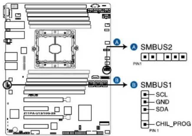 ASUS Z11PA-U12 - System Management Bus (SMBUS) connectors (5-1 pin SMBUS1; 6-1 pin SMBUS2) - 1