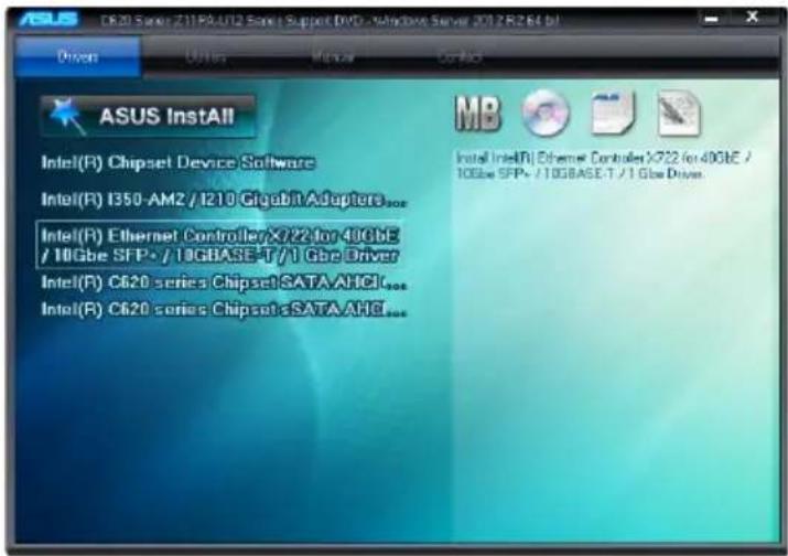ASUS Z11PA-U12 - Drivers menu tab - 1