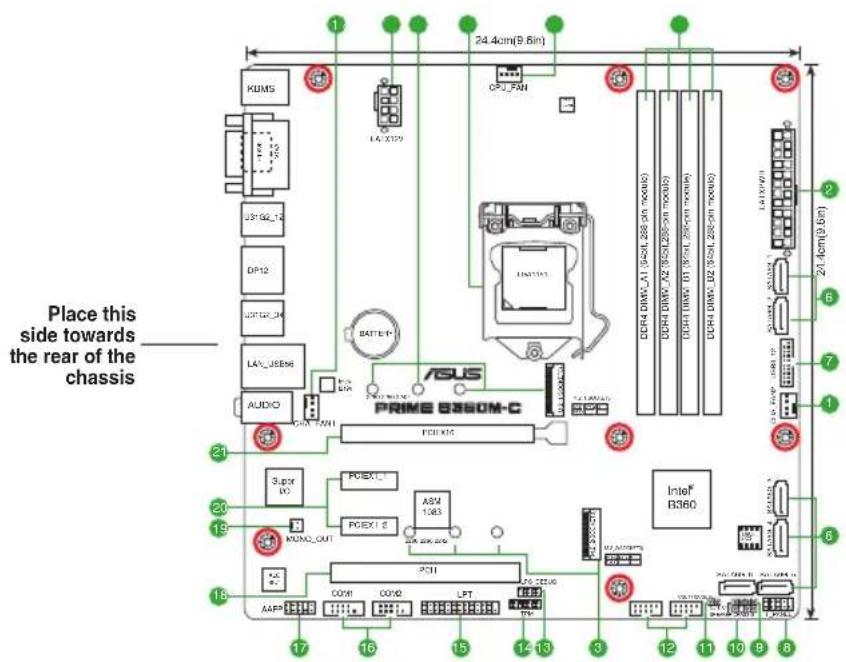 ASUS Prime B360M-C/CSM - Motherboard overview - 2