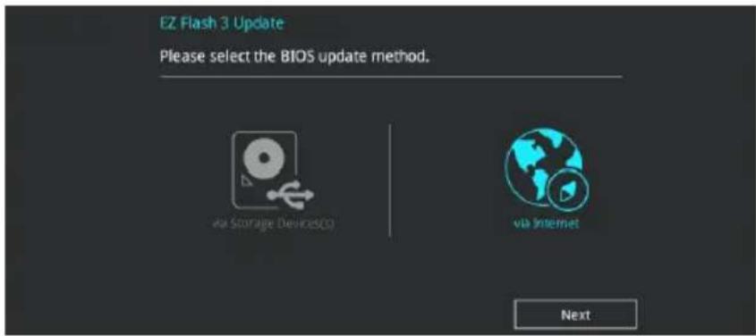 ASUS WS X299 SAGE - To update the BIOS by Internet: - 1