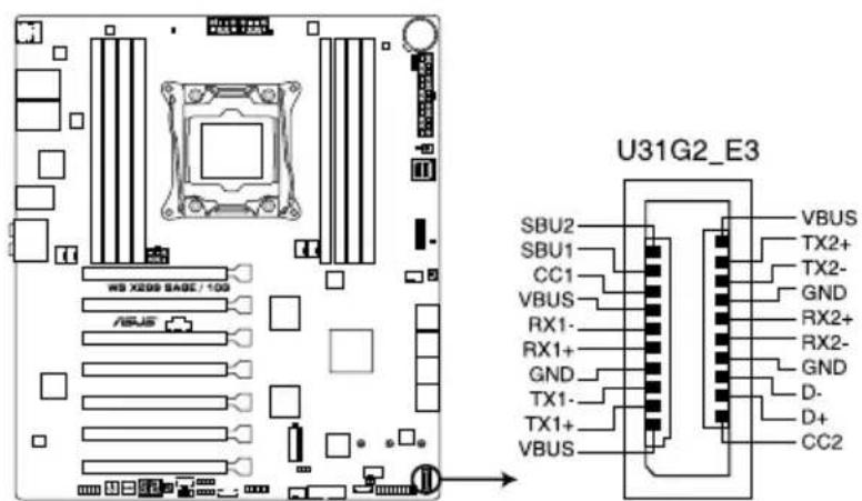 ASUS WS X299 SAGE - USB 3.1 Gen 2 front panel connector (U31G2\_E3) - 1