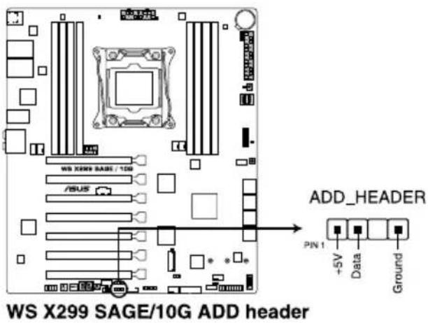 ASUS WS X299 SAGE - Addressable RGB header (4-pin ADD\_HEADER) - 1