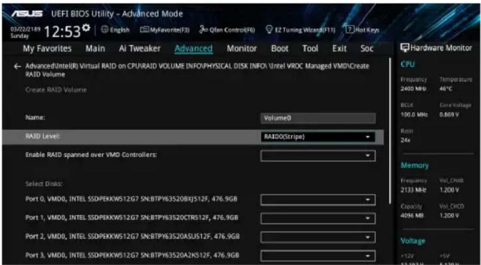 ASUS WS X299 SAGE - Creating a RAID set - 1