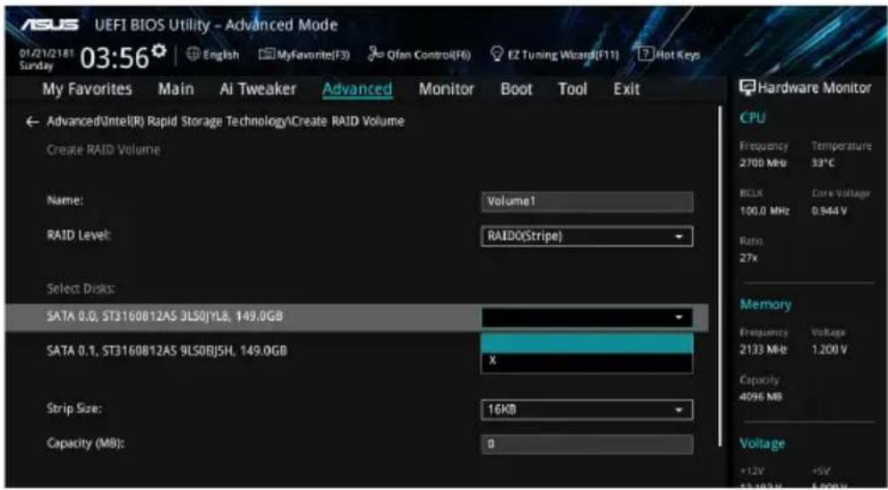 ASUS WS X299 SAGE - Creating a RAID set - 2