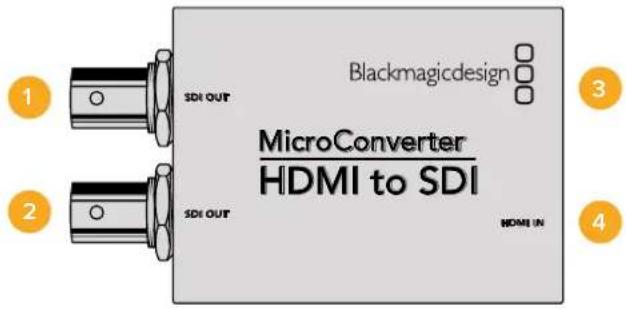 Blackmagicdesign 1 SDI OUT MicroConverter HDMI to SDI 2 SDI OUT HDMI IN 3 4