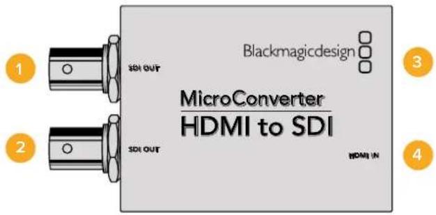 Blackmagicdesign 1 SDI OUT 2 SDI OUT MicroConverter HDMI to SDI HDMI IN 3 4