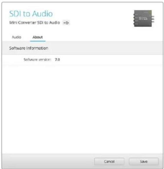 Blackmagic Design Mini Converter - About (关于)选项卡 - 1