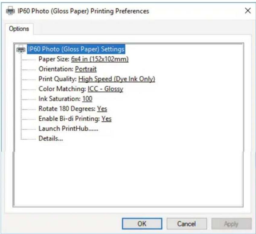 PRIMERA Impressa IP60 - PRINTER SETTINGS - 2