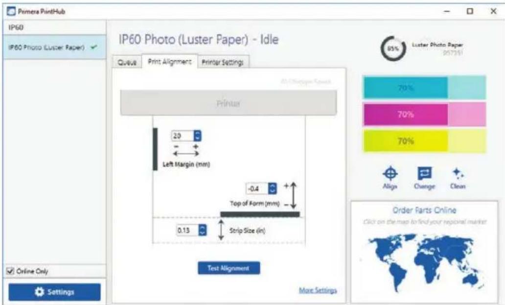 PRIMERA Impressa IP60 - ADJUSTING PRINT ALIGNMENT AND CUT STRIP SIZE - 1