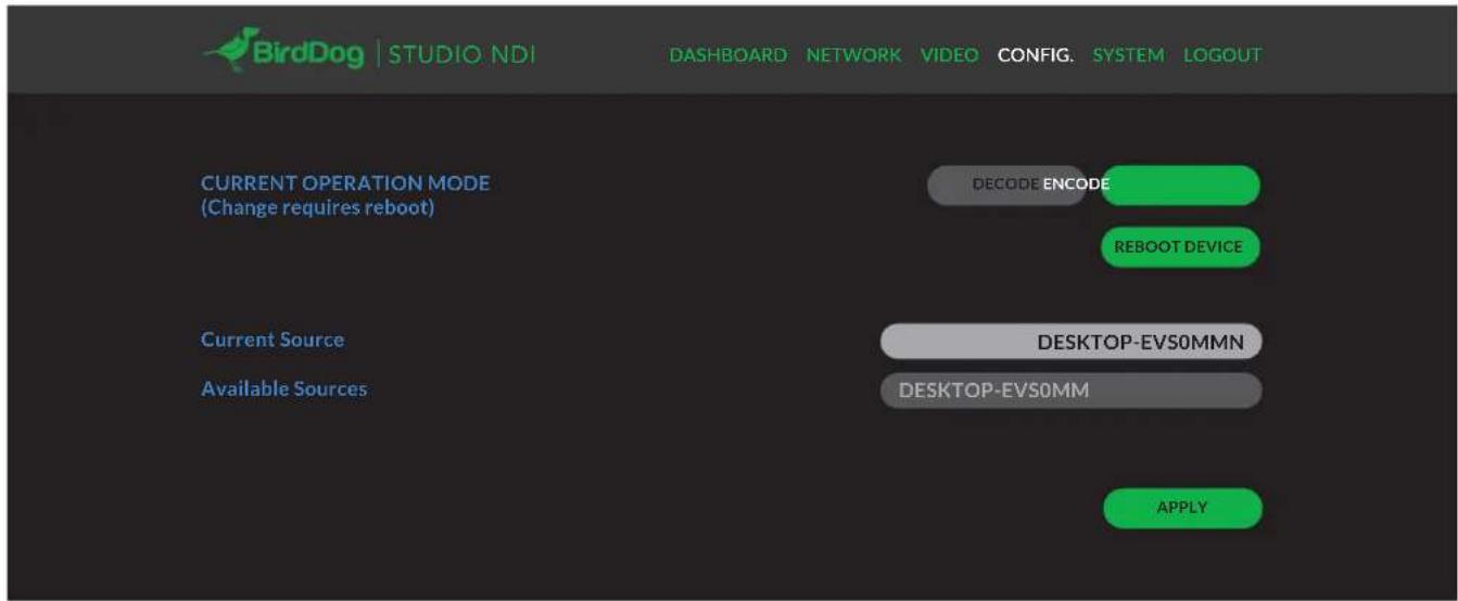 BirdDog Studio NDI - Changing modes from NDI Encoder to NDI Decoder - 1