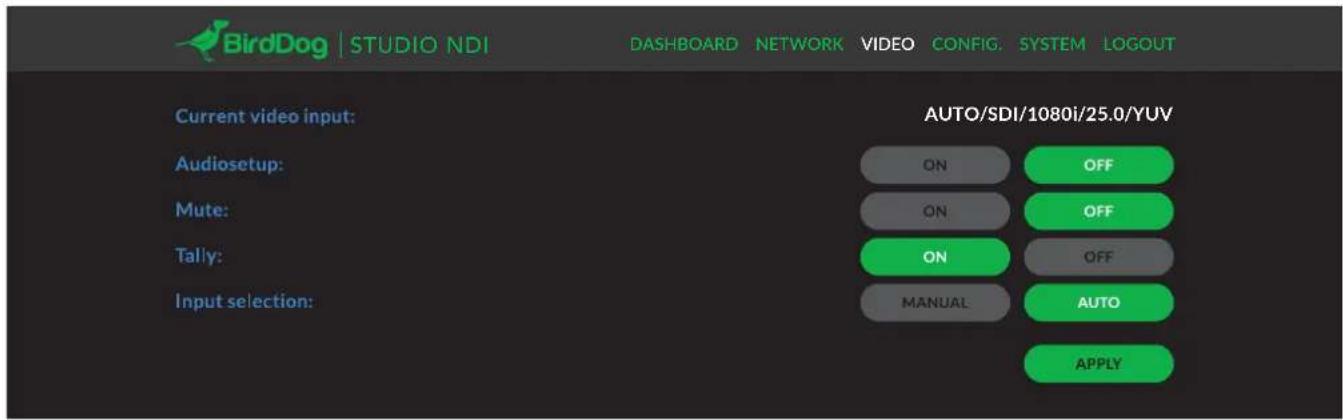 BirdDog Studio NDI - Audiosetup - 1